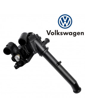 Carcaça Válvula Termostática Completa Gol G5 a G8 Saveiro Fox Original Volkswagen 032121026CN