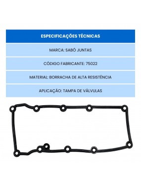 Junta Tampa Válvula Ford Fiesta Ka Ecosport Escort Motor ZETEC ROCAM Junta de Borracha - Sabó 75022