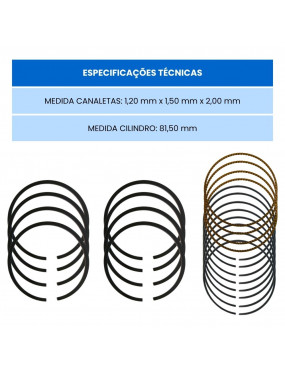 Jogo Anéis Pistão 050 Vw Gol Parati Saveiro Motor Ap - Mahle A0701210050
