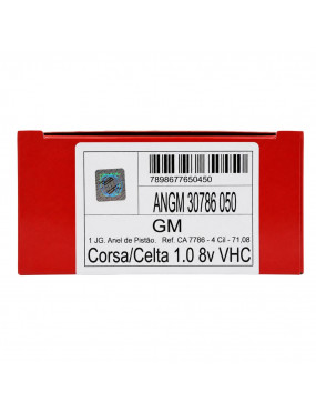 Jogo de Anéis Pistão 050 CELTA CORSA CLASSIC 1.0 8V GASOLINA MOTOR VHC - KICTECH ANGM30786050