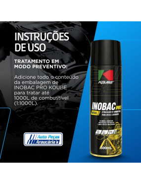 Aditivo Estabilizador Diesel Biodiesel Bactericida Combustível Inobac Pro Koube Original - 500ml