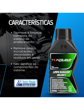 Limpa Radiador Orgânico Premium Arrefecimento Uso Profissional Limpeza Completa Koube - 450ml