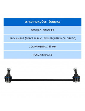 Bieleta Barra Estabilizadora CITROEN C3 C4 206 207 208 PEUGEOT Hoggar 2008 206 207 208 - NAKATA N99001