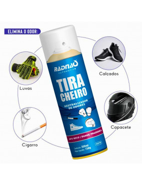 Spray Tira Cheiro Elimina Maus Odores Tênis Banco de Carro Suor Guarda-Roupa Cigarro Radnaq - 300ml