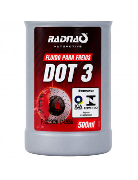 Fluido de Freio DOT 3 Fluido Vermelho Radnaq 7030 - 500ml
