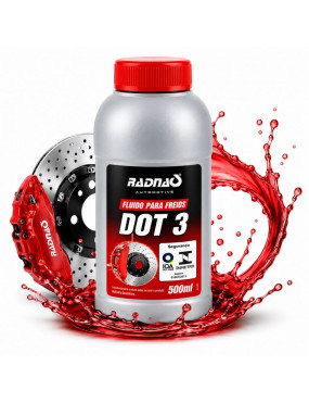 Fluido de Freio DOT 3 Fluido Vermelho Radnaq 7030 - 500ml