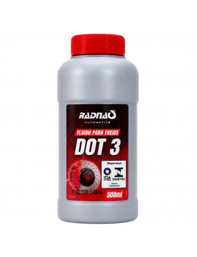 Fluido de Freio DOT 3 Fluido Vermelho Radnaq 7030 - 500ml