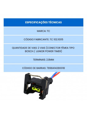 Chicote 2 Vias Bobina Sensor Temperatura - TC Chicotes TC1021005