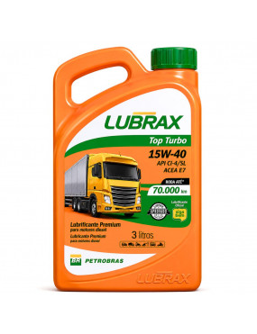 Óleo Lubrificante Mineral Lubrax Top Turbo 15W-40 API CI-4/SL ACEA E7 - Lubrax 3 Litros