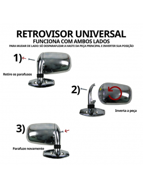 ESPELHO RETROVISOR ESPORTIVO CROMADO RETROVEX