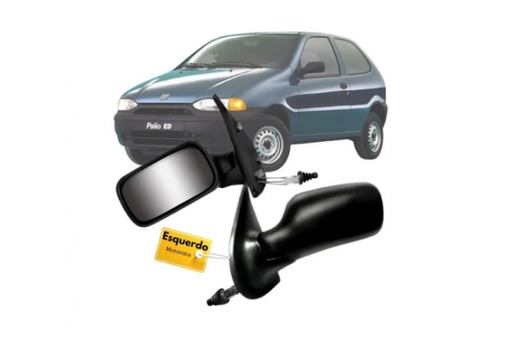 Espelho Retrovisor Esquerdo Com Controle Fiat Palio 1996 a 2000 2 Portas