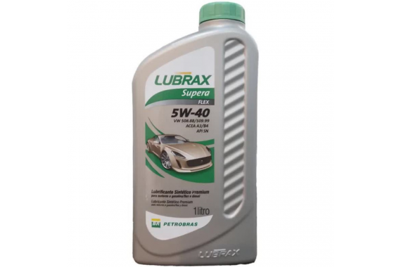 Óleo do Motor 5w40 SN Sintético Supera Flex 1 litro - Lubrax