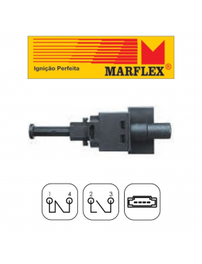 Interruptor Luz Freio Marflex Vw Bora Caddy Fox Gol Jetta New Beetle Passat Saveiro Spacefox Touareg Up Voyage