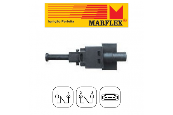 Interruptor Luz Freio Marflex Vw Bora Caddy Fox Gol Jetta New Beetle Passat Saveiro Spacefox Touareg Up Voyage