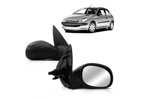 Espelho Retrovisor Esquerdo Com Controle Peugeot 206 207 Hoggar