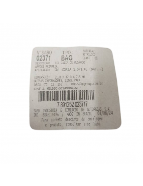 Retentor Eixo Piloto Celta/Corsa/Montana - 02371BAG I Sabó