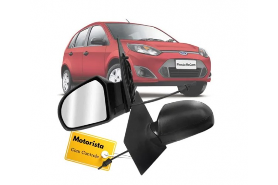 Espelho Retrovisor Esquerdo Com Controle Ford Fiesta 2002 a 2011