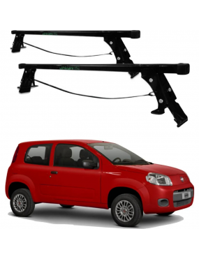 RACK ALUMINIO PRETO LONGLIFE FIAT UNO 2011 A 2013  4 PORTAS