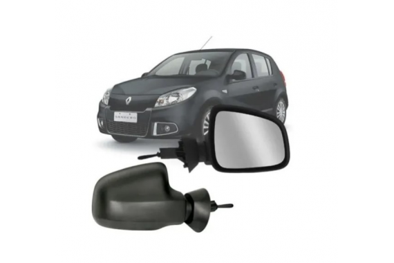Espelho Retrovisor Direito C/Controle Renault Logan Sandero 2010 a 2013