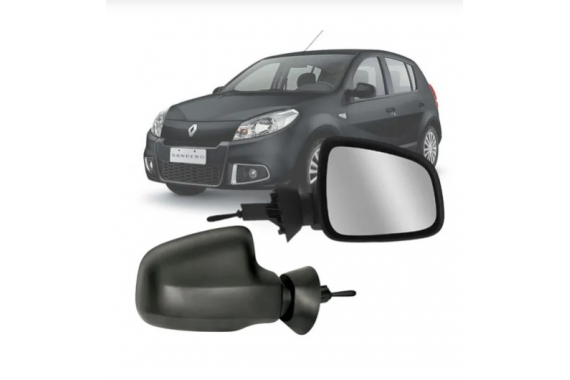 Espelho Retrovisor Esquerdo Com Controle Renault Logan Sandero 2010 a 2013