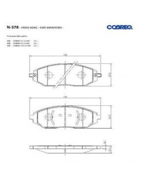 Jogo Pastilha Freio Dianteira Chevrolet Sonic Hatch 2012 a 2014 KDAC Cobreq..