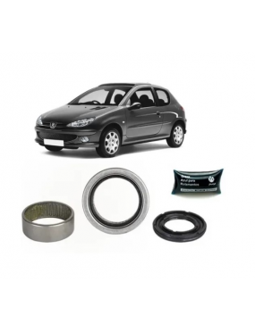 Kit Rolamento Eixo Traseiro Peugeot 206 1.0 1.4 1.6 8v 16v Com Barra Estabilizadora 