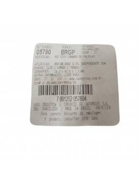 Retentor comando Clio 1.0 16V 2001/2016 Motor D4d I Sabó 