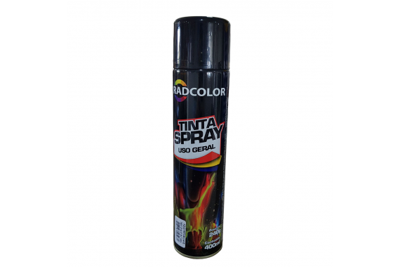 Spray Tinta Preto Brilhante 400ml Radcolor