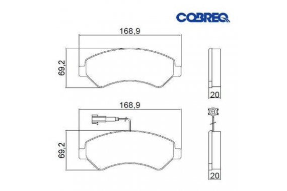 JG PASTILHA FREIO DIANTEIRA SISTEMA BREMBO COBREQ