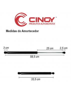 AMORTECEDOR TAMPA TRASEIRA CINOY FORD FIESTA HATCH 2011 A 2013