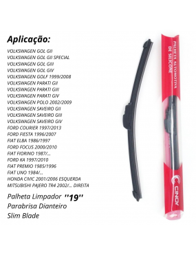 PALHETA LIMPADOR PARABRISA DIANTEIRO SLIM BLADE CINOY