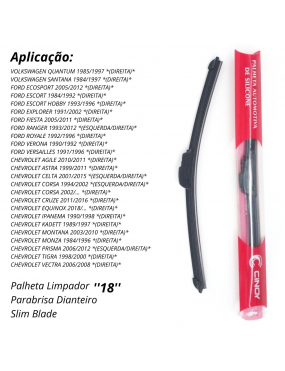 Palheta Limpador Parabrisa Dianteiro Slim Blade Cinoy