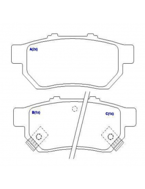 Pastilha Freio Traseira Honda Civic 1.5 1.6 16v 1992 a 2000 Gasolina Fit 1.4 1.5 16v 2008 a 2014 Flex..