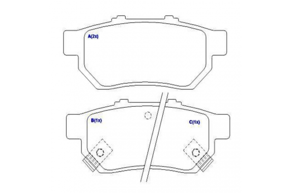 Pastilha Freio Traseira Honda Civic 1.5 1.6 16v 1992 a 2000 Gasolina Fit 1.4 1.5 16v 2008 a 2014 Flex