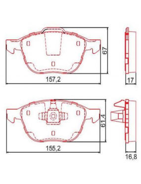 Pastilha Freio Dianteira Cerâmica Ford Ecosport 2008 a 2017 Focus 2008 a 2019 Volvo C30 C70 V50