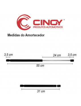 AMORTECEDOR TAMPA TRASEIRA CINOY GM KADETT PÓS 1989/... C/LIMPADOR TRASEIRO C/AEROFOLIO