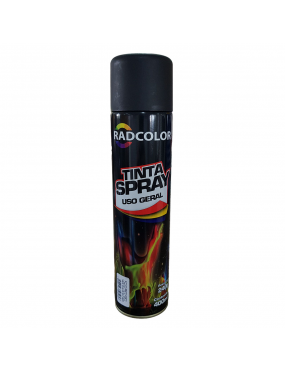 Spray Tinta Preto Fosco 400ml Radcolor..