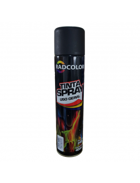 Spray Tinta Preto Fosco 400ml Radcolor