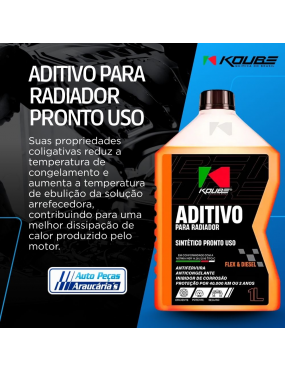 Aditivo Radiador Sintético Pronto Uso Laranja Koube - 1 Litro