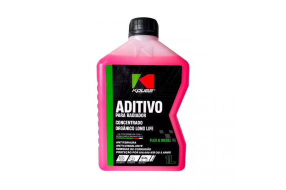 Aditivo Radiador Organico Concentrado Long Life Rosa 1 Litro 100.000km Ou 5 Anos Koube
