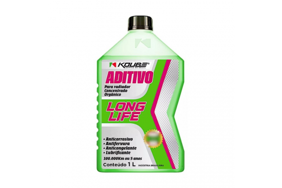 Aditivo Radiador Organico Concentrado Long Life Verde 1 Litro 100.000km Ou 5 Anos Koube