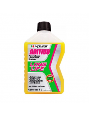 Aditivo Radiador Organico Concentrado Long Life Amarelo 1 Litro 100.000km Ou 5 Anos Koube