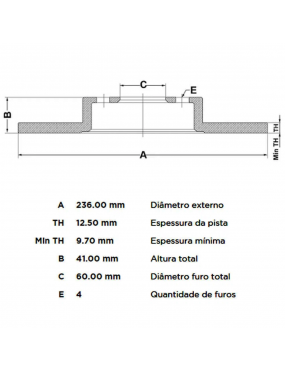 PAR DISCO FREIO BD1240