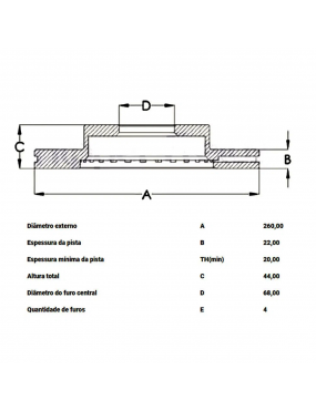 PAR DISCO FREIO DIANTEIRO VENTILADO BD4738