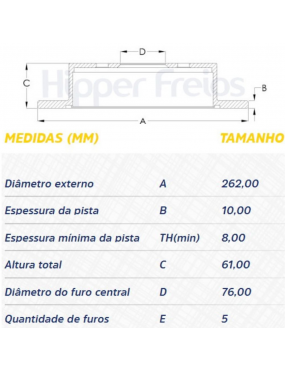 PAR DISCO FREIO TRASEIRO HF325B