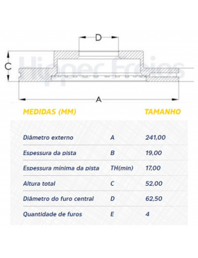 PAR DISCO FREIO DIANTEIRO VENTILADO HF380