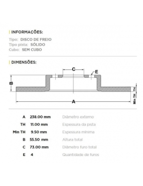 PAR DISCO FREIO DIANTEIRO HF22A