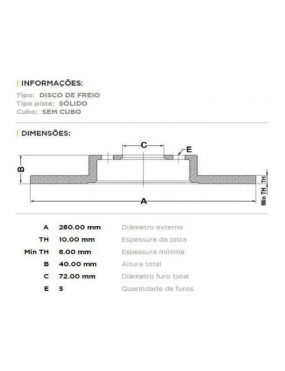 PAR DISCO FREIO TRASEIRO SOLIDO HF15G